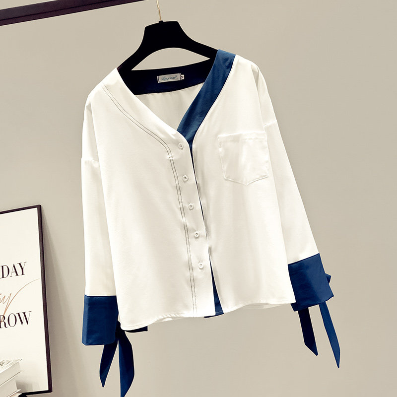 秋装2020年新款气质雪纺女装白衬衣 saronala莎欧娜拉蕾丝衫/雪纺衫