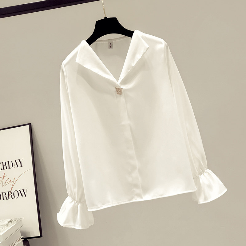 2020年新款秋装雪纺白衬衣打底衫 saronala莎欧娜拉蕾丝衫/雪纺衫