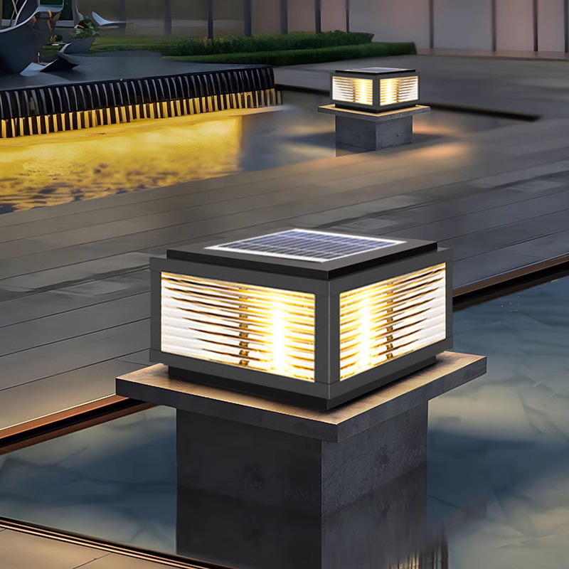 两只装太阳能柱头灯户外庭院灯防水别墅大门围墙灯花园柱子门柱灯 - 图3