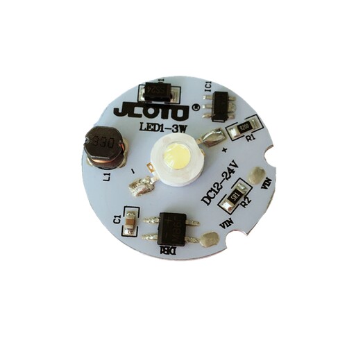 DC12VLED灯珠免驱动24v大功率led灯泡暖白光源蓄电池电瓶用1W3瓦 - 图3