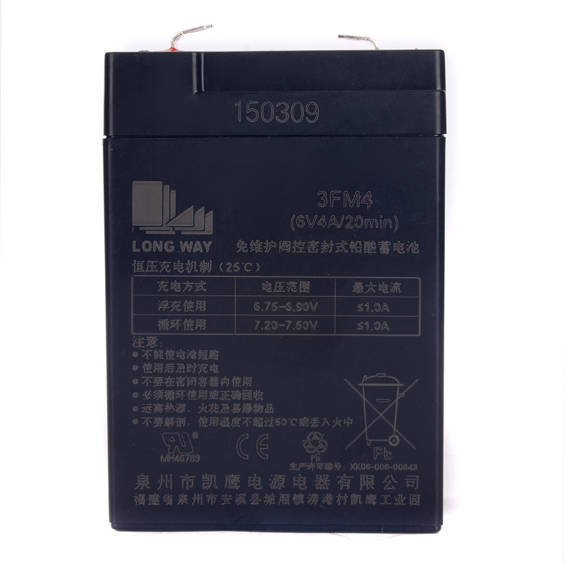 正品龙威电瓶儿童电动摩托车配件电池6V4A 6V4.5A LOGWAY