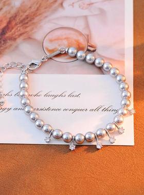 2025新款何方气泡灰色珍珠微醺流星珍珠手链女简约生日礼物