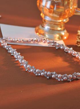 2025新款星辰高定编织正圆强光施家珍珠精致爪钻项链女高奢饰品