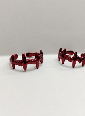 暗黑深红色酷炫伤疤戒指学生指环尾戒饰品女赌博默示录伊藤开司