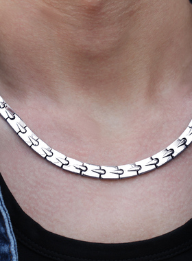 日本正版钛钢磁锗石防辐射颈椎项链男降三高防辐射促睡眠能量项圈