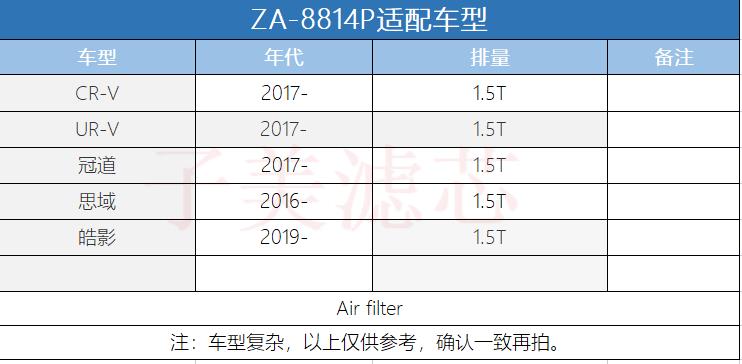 8814P适配十代思域 URV 冠道 CRV 皓影1.5T 空气滤芯清器进气格 - 图0