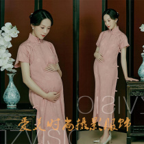 Photothemed pregnant woman photo costumes new retro Chinese wind qipao big belly pregnancy mommy photography themed ancient wind gestation
