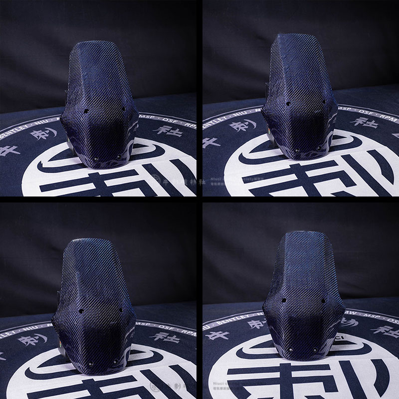 九号电动车猎户座DZ110P原车改装斜纹蓝丝纯碳外壳车头挡风板 - 图0