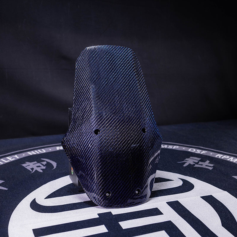 九号电动车猎户座DZ110P原车改装斜纹蓝丝纯碳外壳车头挡风板 - 图1