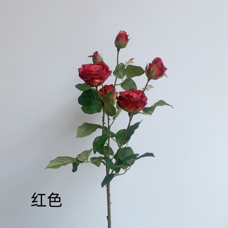 仿真复古油画钻石玫瑰花家居创意客厅装饰摆件假花仿真花 - 图2