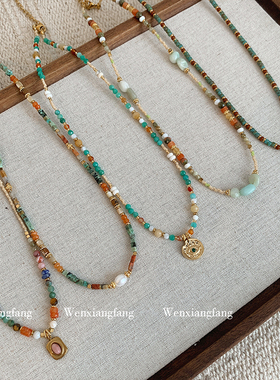 天然绿松石串珠项链女2025新款