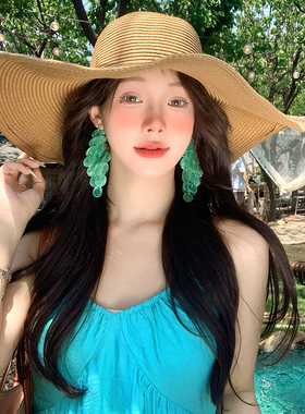 法式赫本风优雅大帽檐草帽女夏季