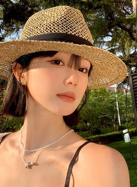 复古巴拿马风镂空草帽女夏季新款