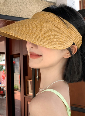 草编防晒帽空顶大帽檐遮阳草帽