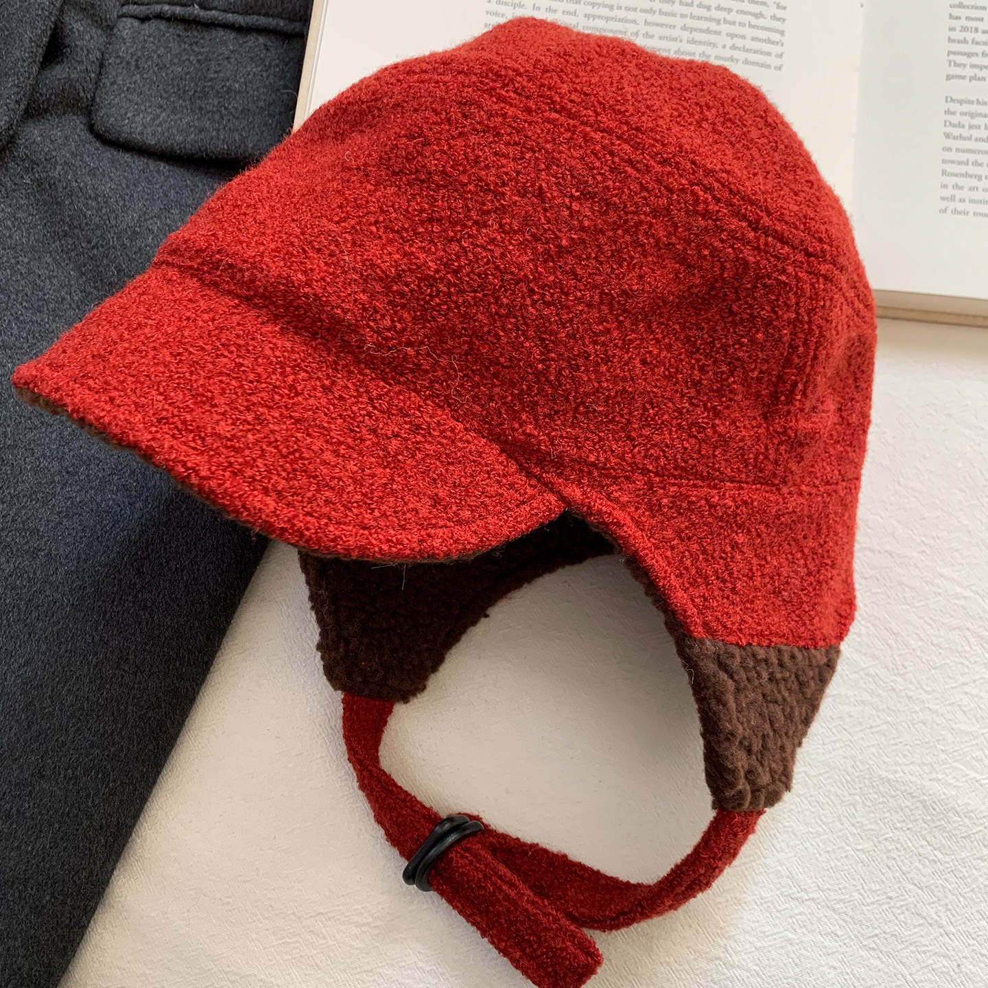 韩系红色羊羔毛雷锋帽女冬季加厚骑行保暖毛绒护耳帽子防寒飞行帽,淘宝优惠券,粉丝福利购,淘宝优惠卷