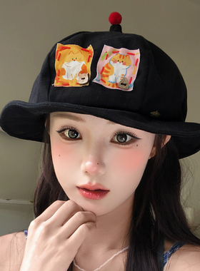 日系可爱猫咪南瓜渔夫帽女款2026