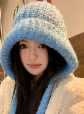 韩版蓝色巴拉克拉法帽女2026年冬