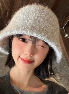 秋冬毛绒针织渔夫帽女款2026新款