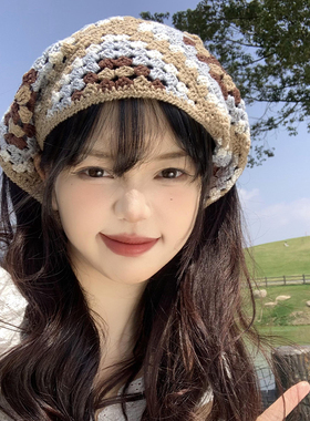 针复古ins针织镂空三角头巾女