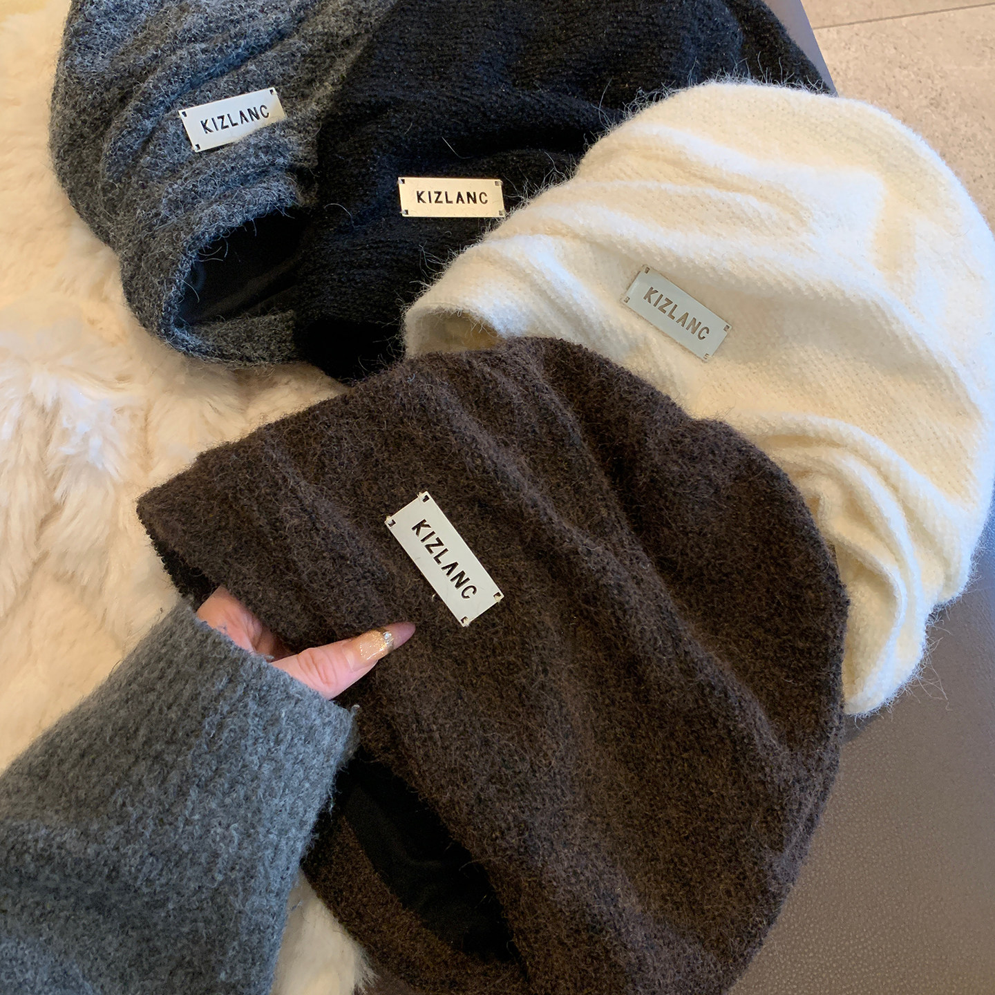 美拉德咖色褶皱复古堆堆帽女冬大头围保暖冷帽显脸小针织包头帽子,淘宝优惠券,粉丝福利购,淘宝优惠卷