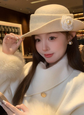 千金风法式优雅礼帽女秋冬季赫本