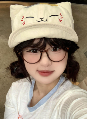 可爱小猫咪棒球帽女2026年春新款