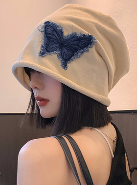 韩系复古蝴蝶刺绣冷帽女夏季小众