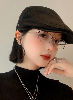日系复古黑色前进帽女2026春薄款