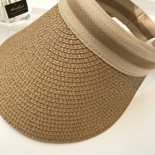 韩版草编空顶鸭舌帽子女夏天户外出游防晒遮阳帽太阳沙滩休闲草帽 - 图3