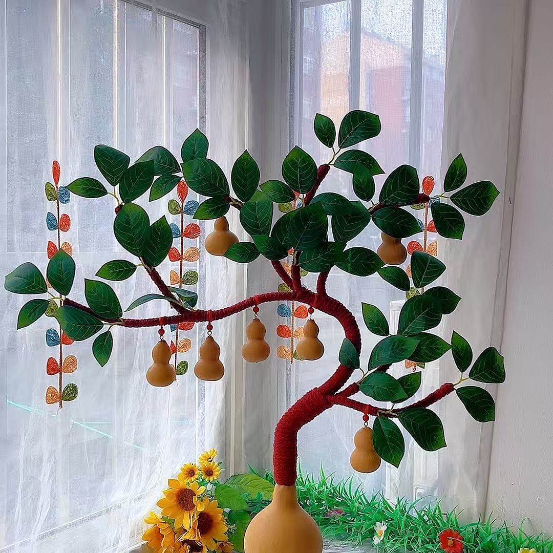 葫芦树摆件材料包 仿藤树藤条材料包客桌面装饰品一根藤条葫芦7娃,淘宝优惠券,粉丝福利购,淘宝优惠卷