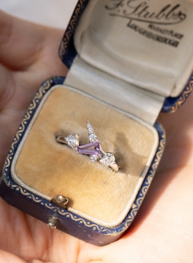 薾曼原创星空独角兽紫水晶戒指