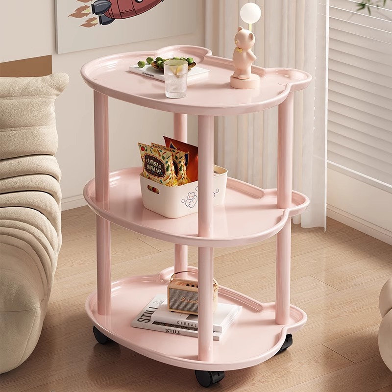 小推车可移动零食置物架创意落地床边茶几小桌子客厅沙发边几 - 图0