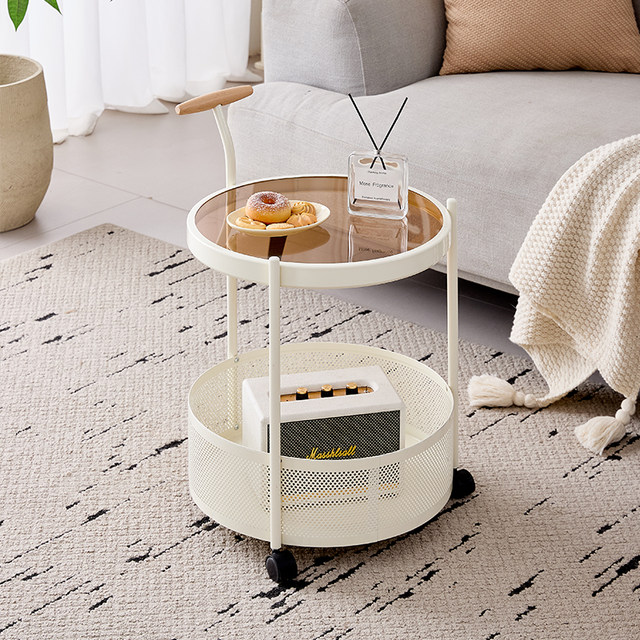 Living room sofa storage rack movable coffee table storage rack