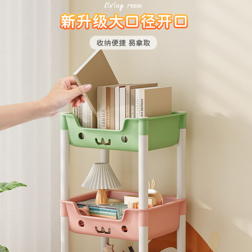 小推车零食置物架沙发边几客厅可移动茶几卧室床头柜床边收纳架子 - 图0