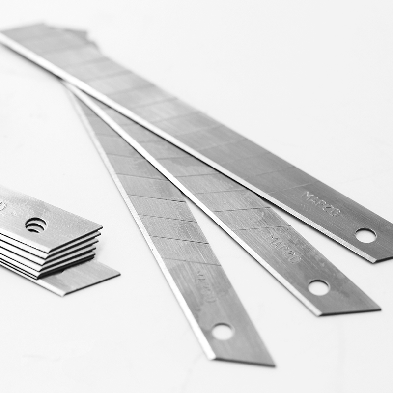 马培德美工刀片标准通用刀片小号9mm合金刀刃大号加厚18mm学生小型裁纸刀可折断刀片裁切刀片 - 图2