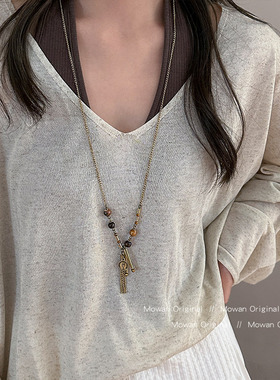 新中式复古钱币流苏项链