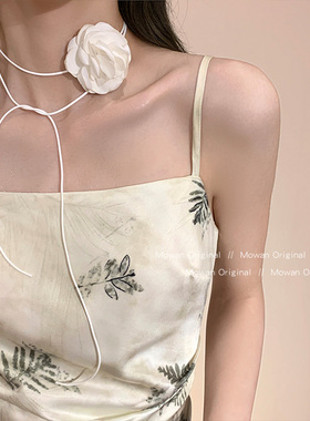 纯欲风玫瑰花朵颈链女