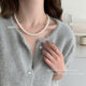 Women's high-gloss pearl necklace clavicle chain has simple temperament