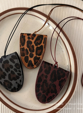 秋冬美拉德豹纹长款项链