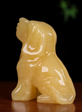 黄玉祝福简约客厅玉狗摆件装饰品