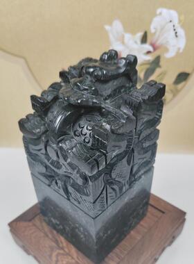 送礼摆件天然独玉书房印章摆件