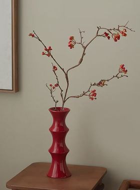 高级感花瓶摆件客厅插花轻奢高档中古风陶瓷花器电视柜家居装饰品