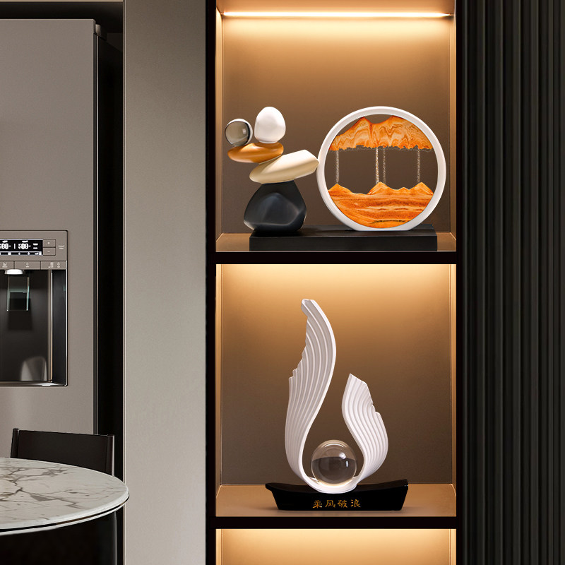 时来运转流沙画摆件客厅电视柜酒柜玄关轻奢高档高级装饰品办公室,淘宝优惠券,粉丝福利购,淘宝优惠卷