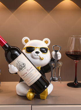 轻奢暴力熊红酒架摆件酒柜装饰品