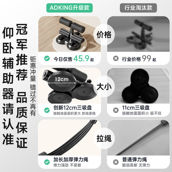Innovative three-suction cup sit-up assister tension rope