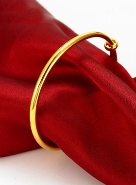 越南沙金手镯女久不掉色沙金首饰正品实心 金色黄金色