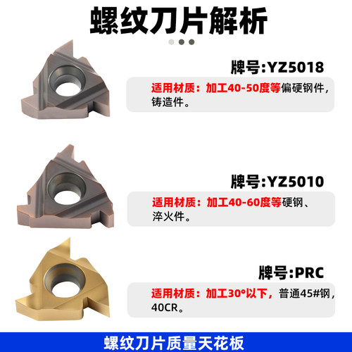 数控外螺纹刀片淬火件AG60/55度牙刀16ER硬不锈钢ISO钢件专用刀粒 - 图2