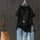 New Spring and Summer Hooded Literary Bamboo Cotton
