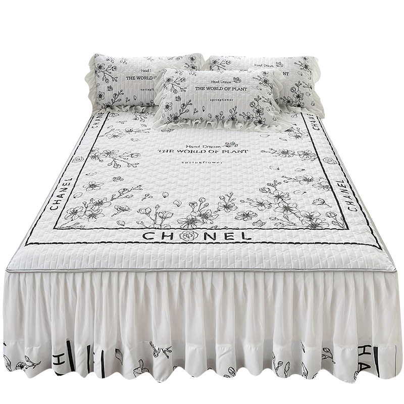 新款夹棉床裙单件花边公主床罩网红小清新床围裙加厚防滑四季通用,淘宝优惠券,粉丝福利购,淘宝优惠卷