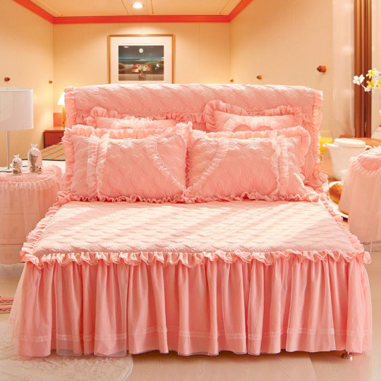Korean princess bed cover bed skirt single -piece lace lace sheet protective cover 1.8x2.0x2.2m bed cover summer
